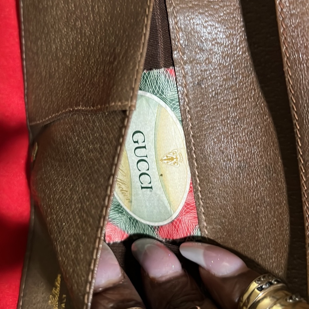 Authentic GUCCI Duffle Bag GG  Leather/wallet  Gucci Vintage Wallet/ small spot! - Picture 14 of 16
